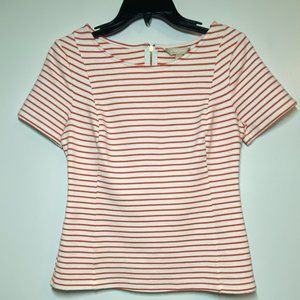 Banana Republic Factory Orange and White Striped Blouse Size 2